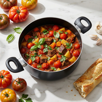 Nouveau pot à soupe de qualité supérieure de grande capacité en aluminium durable anti-adhésif avec double oreilles