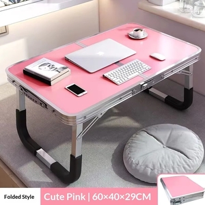 <span class=keywords><strong>Tavolo</strong></span> Pieghevole in Legno per Casa, Ufficio e Campeggio, Scrivania Portatile Regolabile per Laptop, Scaffale Laterale per Soggiorno - Product Image 3