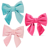 Noeud papillon en velours de luxe pour chiens et chats - Halloween, Noël, été - Couleur unie - Personnalisable - Écologique - Durable