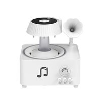 Diffuseur d'arômes vintage en forme de gramophone, diffuseur d'huiles essentielles à brume froide, humidificateur Bluetooth avec lumière colorée et commande tactile