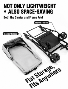 Foldable Pet Stroller 2-in-1 Detachable <strong>Dog</strong> Cat Carrier Flat Storage Car-Friendly Travel OEM Custom Manufacturer - Product Image 3