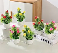 Mini-plantes artificielles en pot pour jardin, petites fleurs, plantes en pot, jardinières, bonsaïs, pots de fleurs