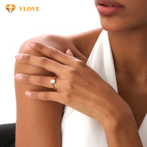 <span class=keywords><strong>Bague</strong></span> de fiançailles en diamant de laboratoire taille 7, <span class=keywords><strong>or</strong></span> jaune 1 carat 14k, <span class=keywords><strong>or</strong></span> véritable, taille ronde, sertie clos, alliance de mariage, certifiée GIA, pour femme - Product Image 2