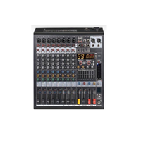 Console de mixage pure 8 canaux Gain + Égaliseur 4 segments + 2 AUX + 1 FX + Interrupteur de silence par canal + Interrupteur de monitoring par canal