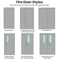 Portes simples modernes en acier, résistantes au feu, pour sorties de secours d'hôtel, avec barre de poussée, finition de surface, directement de l'usine