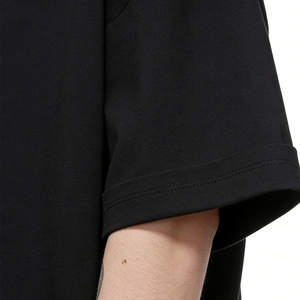 Camisetas de Algodón Grueso Personalizadas al por Mayor para Hombre, Cuello Redondo Oversize, Cuello Alto, Color Negro, Fabricante de Ropa Urbana de Alta Gama de EE. UU. - Product Image 3