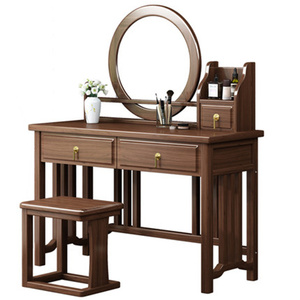New Chinese Style <strong>Dressing</strong> <strong>Table</strong> Solid Wood <strong>Walnut</strong> <strong>Dressing</strong> <strong>Table</strong> with Mirror Integrated Bedroom Furniture - Product Image 2