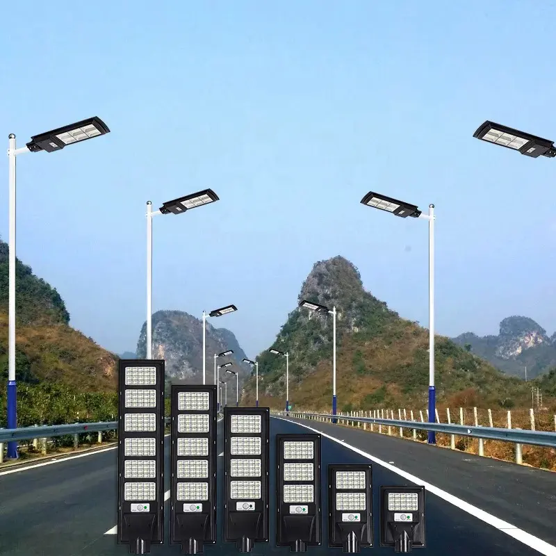 Omsen kiểm soát tích hợp đường không thấm nước IP65 đèn đường 60 Wát tất cả trong một ngoài trời LED năng lượng mặt trời ánh sáng đường phố