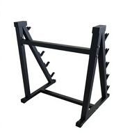 Support Commercial Robuste pour Barres de Musculation – Rangement 5 Barres – Support Fixe pour Barres Droites et EZ Curl – Équipement de Gym