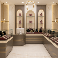 Vitrine de présentation de bijoux en acier inoxydable de luxe, éclairage LED haute transparence, dimensions personnalisables, design durable et écologique