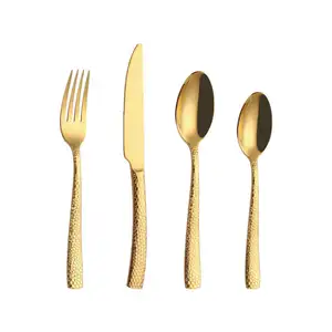 Unique Design Silverware 304 Stainless Steel Cutlery Gold Flatware Set