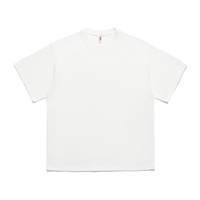 Zomer 240g Oversized T-shirt met lage schouderlijn, 100% katoen, effen vintage stijl, kleurvast, krimpvast, comfortabel, ademend, zacht, losvallend