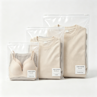 Sac à fermeture éclair coulissante en plastique PE transparent durable avec logo personnalisé, impression en héliogravure OEM, emballage réutilisable pour vêtements et t-shirts