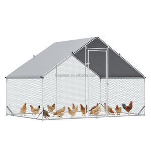 กรงไก่แบบเดินเข้าได้ ขนาด 10x7 ฟุต โครงเหล็กชุบสังกะสี พร้อมผ้าคลุมกันน้ำ - Product Image 1