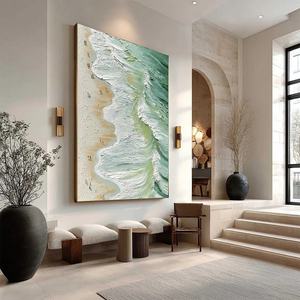 Sérénade de la côte : Peinture à l'huile texturée Impasto, peinte à la main, abstraite, sur toile, art mural contemporain moderne - Product Image 3