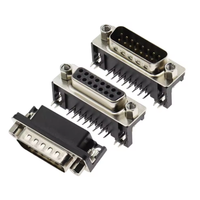 Connecteur D-SUB DR15/DB15 15 broches mâle/femelle pour circuit imprimé avec vis de serrage, angle droit, 2 rangées, adaptateur de prise/fiche, convertisseur 15P
