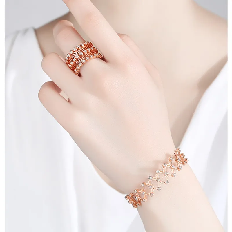 Wish And Amazon Hotsale สร้อยข้อมือแหวนนิ้วสีเงิน925แหวนที่น่าตื่นตาตื่นใจแบบพับเก็บได้สีขาวและสีขาวเป็นของขวัญที่สร้างสรรค์