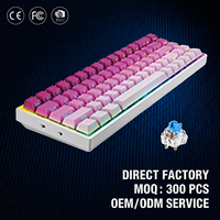 ODM OEM Gaming Mechanical Keyboard 68-Key USB Wired RGB Backlit Hot-Swap Side Engraved Keycap English Color Stock Wholesale