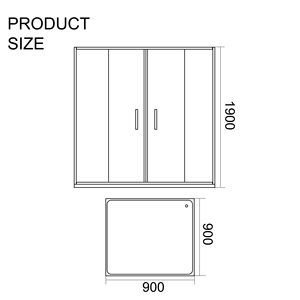 Tns Tr3308 Lớn L-Hình 4-Bảng Điều Chỉnh Đôi Trượt Cửa Mềm Đóng Bumper Cao Su Tempered Glass Portacabin Vòi Hoa Sen Màn Hình - Product Image 6