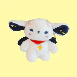 Hoge Kwaliteit Custom Knuffel Schattig Kawaii Konijntje Met Tas Pluche Sleutelhanger Voor Geschenken