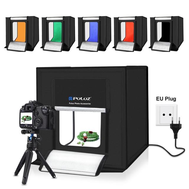 PULUZ 5500K Photo Studio Light Box 40cm Portable Folding Led Box With Backdrops