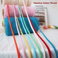 Fil de coton 100% cardé, teint en pelote, 5mm, à filature standard, robuste, pour macramé, tapis tissés, tricot à la main, style fantaisie, vente en gros