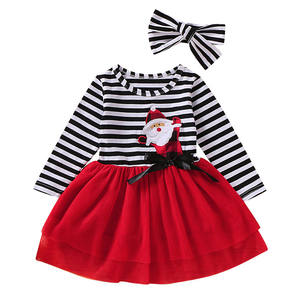 Vestido de Fiesta Navideño para Niña, Manga Larga, Estampado de Ciervo con Rayas Bordadas - Product Image 5
