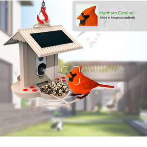 Caméra de mangeoire à <span class=keywords><strong>oiseaux</strong></span> HiBirds 4K UHD 1080p Reconnaissance intelligente Photographie d'<span class=keywords><strong>oiseaux</strong></span> Vidéo <span class=keywords><strong>Application</strong></span> Alimenté par énergie solaire IP65 Étanche 5200mAh - Product Image 2