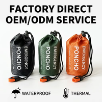 Poncho de survie thermique d'urgence professionnel portable en film PE et aluminium, imperméable et respirant, avec sac de transport pour l'escalade et les excursions