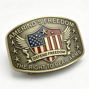 Boucle de ceinture personnalisée en émail souple, en alliage de zinc, motif patriotique, pour homme, cadeau souvenir - Product Image 4