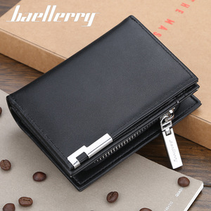 Baellerry <b>Men's</b> Short <b>Wallet</b> Pu Leather Multi Card Slot Zipper Fashion <b>Wallet</b> Everyday Use - Product Image 3