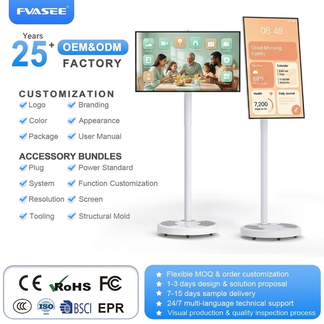 32\" Portable Android Mini Smart TV with LED Backlight HDTV Definition Vertical Touchscreen LCD Monitor All-in-One Design