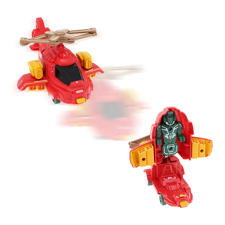 Vendita calda giocattoli per bambini giochi al coperto sicuri elicottero scivolo collisione Robot deformazione giocattoli