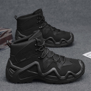 DF22 Men Mid Calf Tactical <b>Boots</b> Waterproof Outdoor <b>Hiking</b> Shoes All Seasons Black - Product Image 1