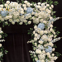 Arche florale élégante de style Monet, en soie artificielle, thème jardin enchanté, toile de fond de mariage pour la décoration de salle
