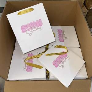 Sac de shopping en papier avec poignée en coton, couleur naturelle, personnalisable avec votre logo, pour l'emballage de vêtements de nuit - Product Image 4