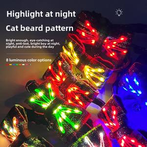 Collar de cachorro de gato luminoso LED de carga USB con pajarita decoraciones de cinta bordadas festivas accesorio de entrenamiento personalizado - Product Image 2
