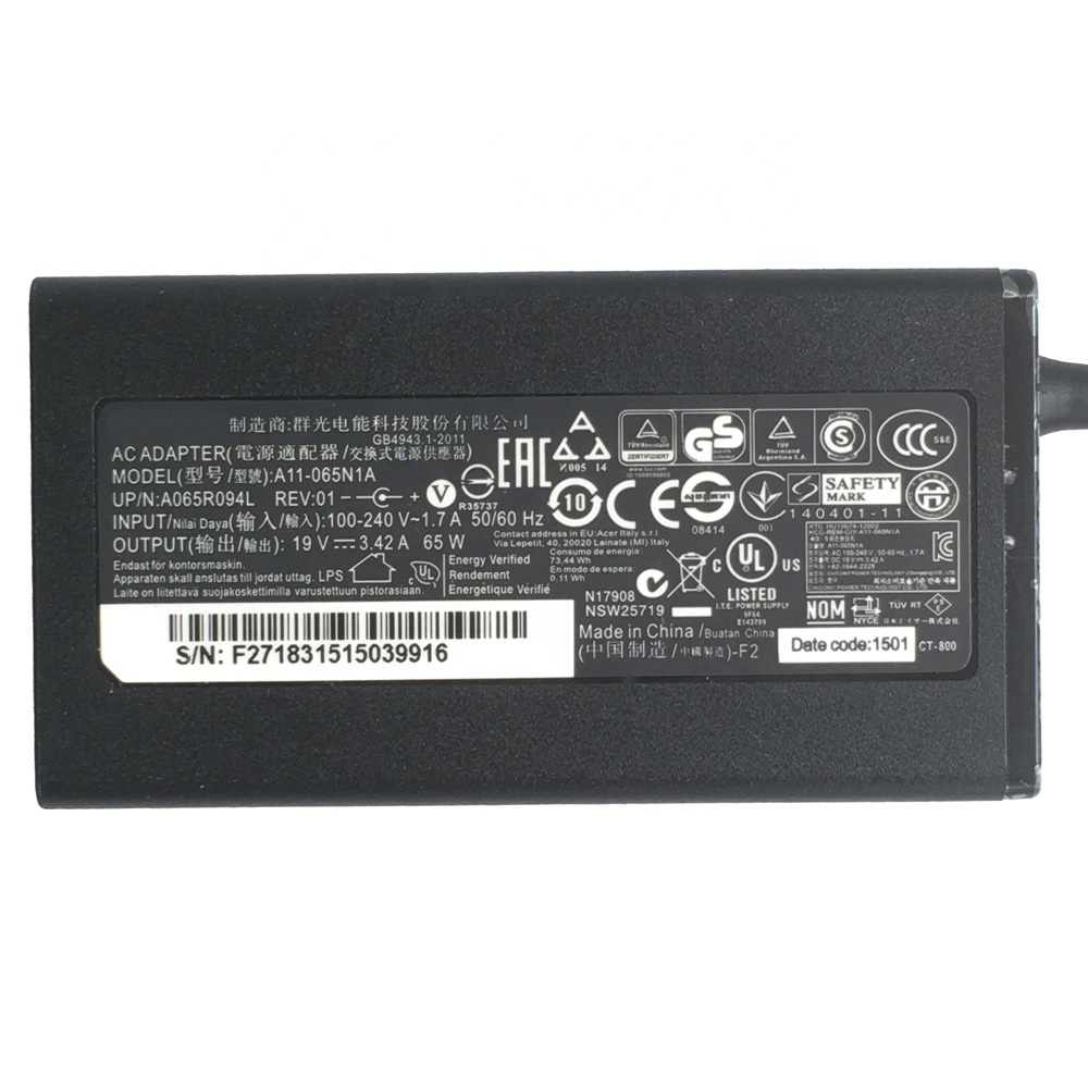 Acer Aspire 5 A515-54G A515-54G-56XE 19V 3.42A 65WACアダプター