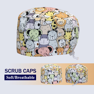 หมวกสครับทางการแพทย์พิมพ์ลายหมีหมวกพยาบาลหมวกคลุมผมยาวสำหรับแพทย์กุมารเวชศาสตร์ผู้หญิงหมวกศัลยแพทย์คลินิกทันตแพทย์ - Product Image 2
