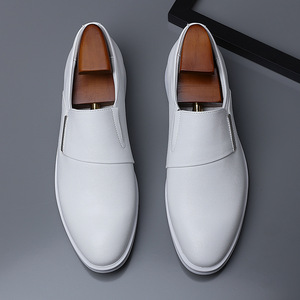 Zapatos Oxford de Cuero Blancos Estilo Británico para Hombre YIHE MD-068, Casuales y Formales, con Diseño de Punta y Suela que Aumenta la Altura, Moda Juvenil - Product Image 4