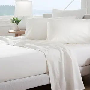 wholesale 100 linen fabric cotton 400 tc high thread count sateen hotel's textiles