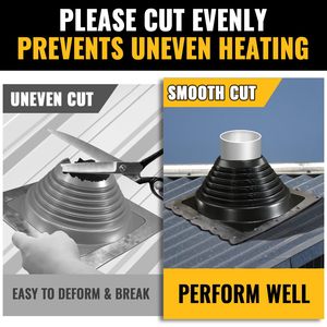 Silicone Metal Roof Duct Cap 80-178mm Square To Round <b>Vent</b> Pipe Cover <b>Black</b> Flexible High Temperature - Product Image 4