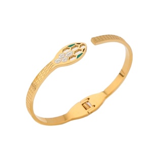 Bracciale alla Moda a Forma di Serpente con Piccoli Puntini, Placcato in Oro, in Acciaio Inossidabile, Gioielli da Donna - Product Image 1