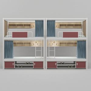 Tempat tidur kapsul 4 orang, ukuran ganda Modern <span class=keywords><strong>Metal</strong></span> loteng dengan penyimpanan untuk rumah asrama Universitas Rumah Sakit - Product Image 1