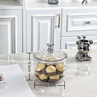 Bocaux en verre ronds OEM avec couvercle en verre/bambou pour grains de café, bonbons, fruits secs, graines de melon, noix