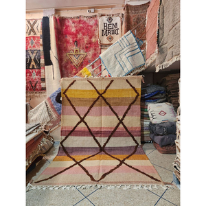 Handcrafted Zanafi Wool <b>Rug</b> with Floral Pattern Eco-Friendly & Reversible Fringe Edge for Bohemian Home Decor - Product Image 2