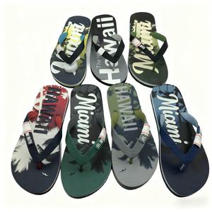 Chanclas con Estampado Tropical de Miami y Logotipo Personalizado al por Mayor, Sandalias de Playa con Suela Gruesa, Fabricante OEM, Pantuflas de Verano - Product Image 3