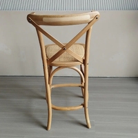 Chaise haute empilable nordique en bois massif chaises basses modernes en bois tabouret de bar croisé en bois