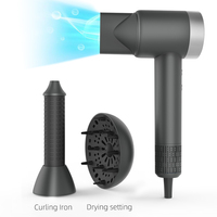Sèche-cheveux ionique professionnel 1400W, séchage rapide et puissant, faible bruit, 2 embouts concentrateurs, 1 diffuseur, prêt pour les camping-cars et la maison