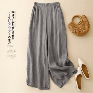 Nuovi Pantaloni Larghi in Cotone e Ramia Ricamati per l'Estate 2026, Stile Giapponese Mori Girl, Eleganti e Comodi - Product Image 3